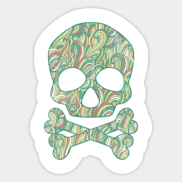 Skull and Bones Halloween Art Sticker by astralprints